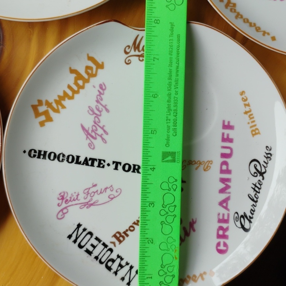 🍰 Vintage SET of FOUR UNIQUE DESSERTS SNACK SET STRUDEL, ECLAIR, BLINTZE, MOUSS